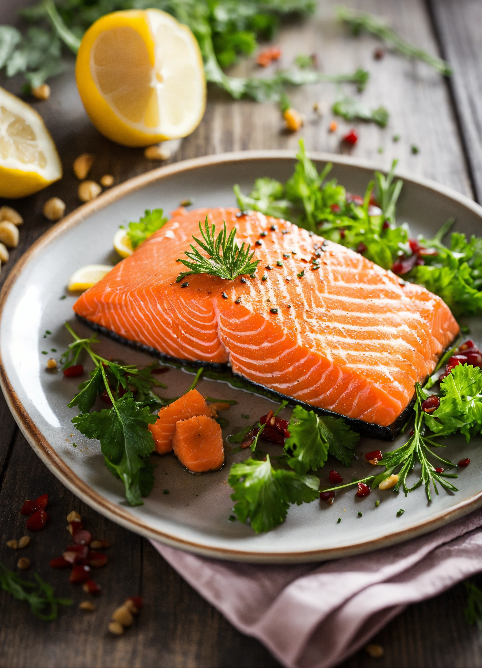 pure salmon fillet on a plate